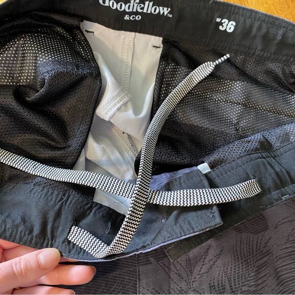 Goodfellow & Co Men’s Hybrid Swim Shorts 9” Inseam Size 36 Leaf Print Dark Grey - Picture 10 of 10